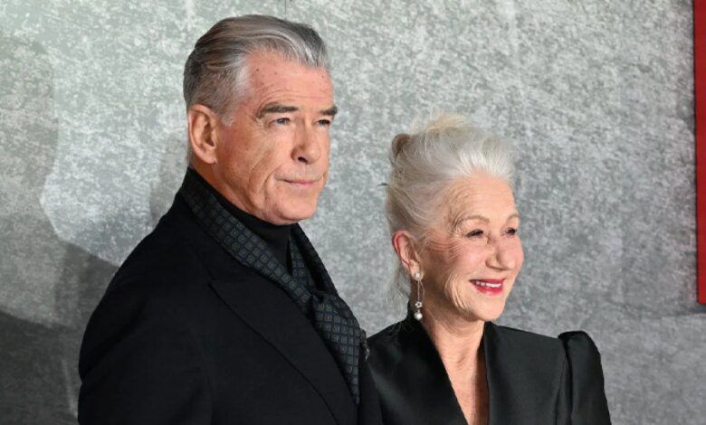 Pierce Brosnan اور Dame Helen Mirren ‘MobLand’ سیٹ سے دور زندگی کے بارے میں واضح ہو گئے۔