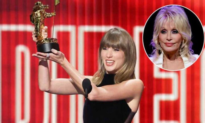 ٹیلر سوئفٹ نے MTV VMAs میں ٹاپ پرائز قبول کرتے ہوئے ڈولی پارٹن کو جذباتی خراج عقیدت پیش کیا
