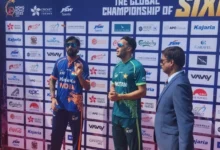پاکستان نے بھارت کو ہانگ کانگ کے چھکے سے شکست دے دی۔