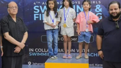 سوئمنگ اسکول کراچی نے لڑکیوں کا ٹائٹل اپنے نام کر لیا۔